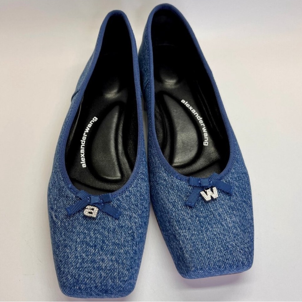 Alexander Wang Blue Billie Denim Women's Flats